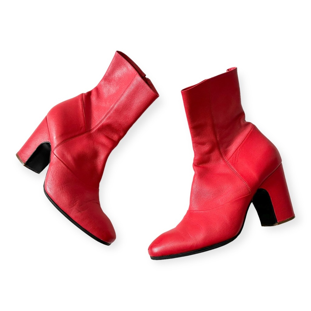 Rachel Comey Saco Boot in Red,  Leather Ankle Boots, Size 8.5
